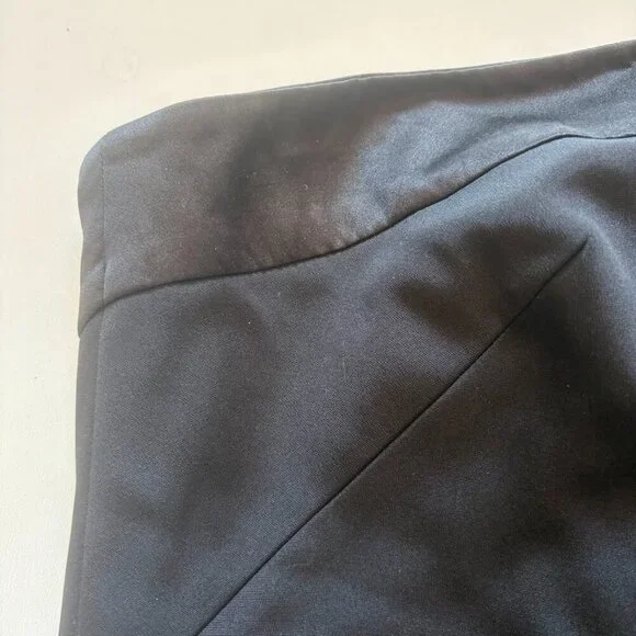 Escada Silk Strapless Black Back Bow Pleated Laser Cut out Prom Dance Wedding - Picture 4 of 11